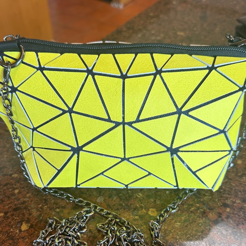 Patrizia Luca Yellow Handbag with Chain Strap.